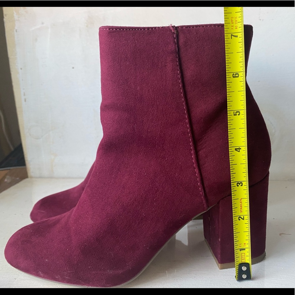 Burgundy booties